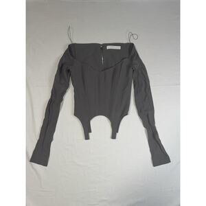 Dion Lee Gray Arch Long Sleeve Corset Top/ Shirt- Size 2 US / 6 AUS/UK